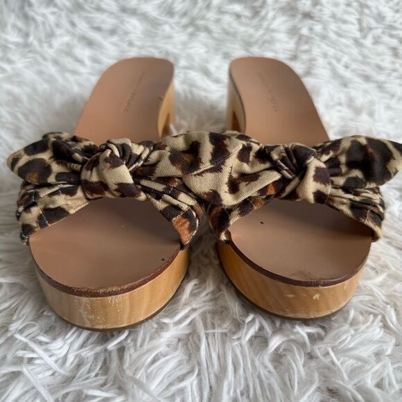 Loeffler Randall Leopard Print Regina Clog Heeled Sandals Size 8.5 - Picture 5 of 8